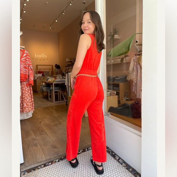 Rachel Antonoff Mickey Hot Orange Jumpsuit - Picture 2 of 12